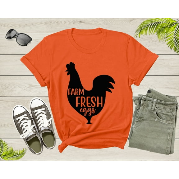 Farm Fresh Eggs Chicken Hen Chick Silhouette for Men Women T-Shirt Chicken Lover Gift T Shirt for Men Women Kids Boys Girls Graphic Tshirt