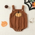 thumbnail image 2 of Coerni Baby Boys Girls Halloween Corduroy Gho𝐬t Pattern Suspender Romper Toddler Sleeveless Holiday Party Bodysuit Outfits, 2 of 9