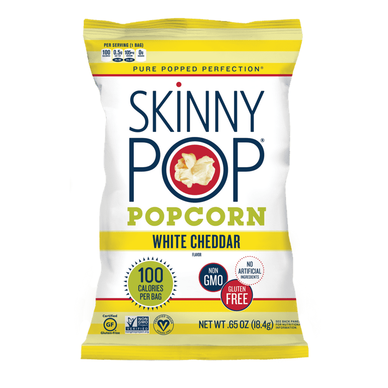 SkinnyPop Popcorn, Gluten Free, Non-GMO, Healthy Snacks, Easter Snacks, Skinny  Pop Dairy Free White Cheddar Popcorn Snack Packs, 0.65 Oz Individual Size  Snack Bags (6 Count) 6 Count (Pack of 1)