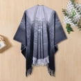 thumbnail image 4 of Wraps Women's Shawl Wrap Poncho Sweater Open Front Cape For Fall Winter Wraps, 4 of 4