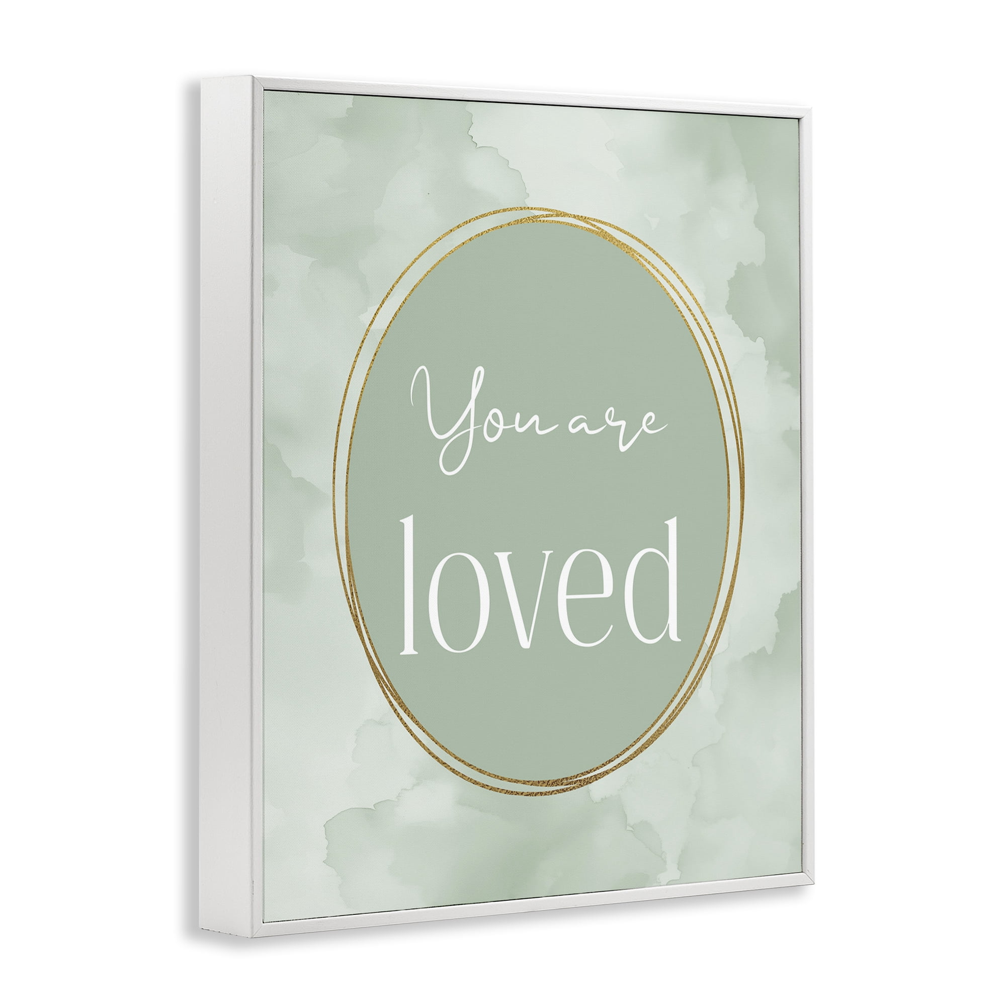 Stupell Industries Green Golden Affirmation White Framed Giclee Art, design by Christine Simpson Art