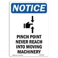 thumbnail image 1 of SignMission OS-NS-A-1824-V-17296 18 x 24 Po Panneau de Signalisation OSHA - Point de Pincement Jamais, 1 of 1