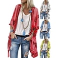 thumbnail image 2 of MYLookk Women Cardigans Boho Printed Open Front Short Sleeve Casual Tops Outwear, 2 of 3