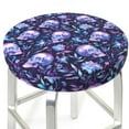thumbnail image 3 of KLL Blue Skull Crystal Round Bar Chair Cushion Cover 13 inch ,Bar Stool Protector with Elastic, Soft Washable, 3 of 6