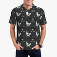 thumbnail image 4 of Vsdgher Cartoon Rooster Print Men's Short Sleeve Stretch Polo Shirt, Moisture-Wicking Performance Polo Shirt, 4 of 8