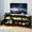 Black, variant on Uforic TV Cabinet with Storage, LED Lights, and Power Outlet, TV Stand for Living Room, Bedroom, or Apartment, Accommodate 65 Inch TVs, Black