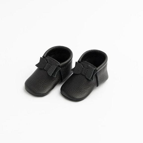 Freshly Picked First Pair Carbon Bow Moccasin Baby Shoe Newborn