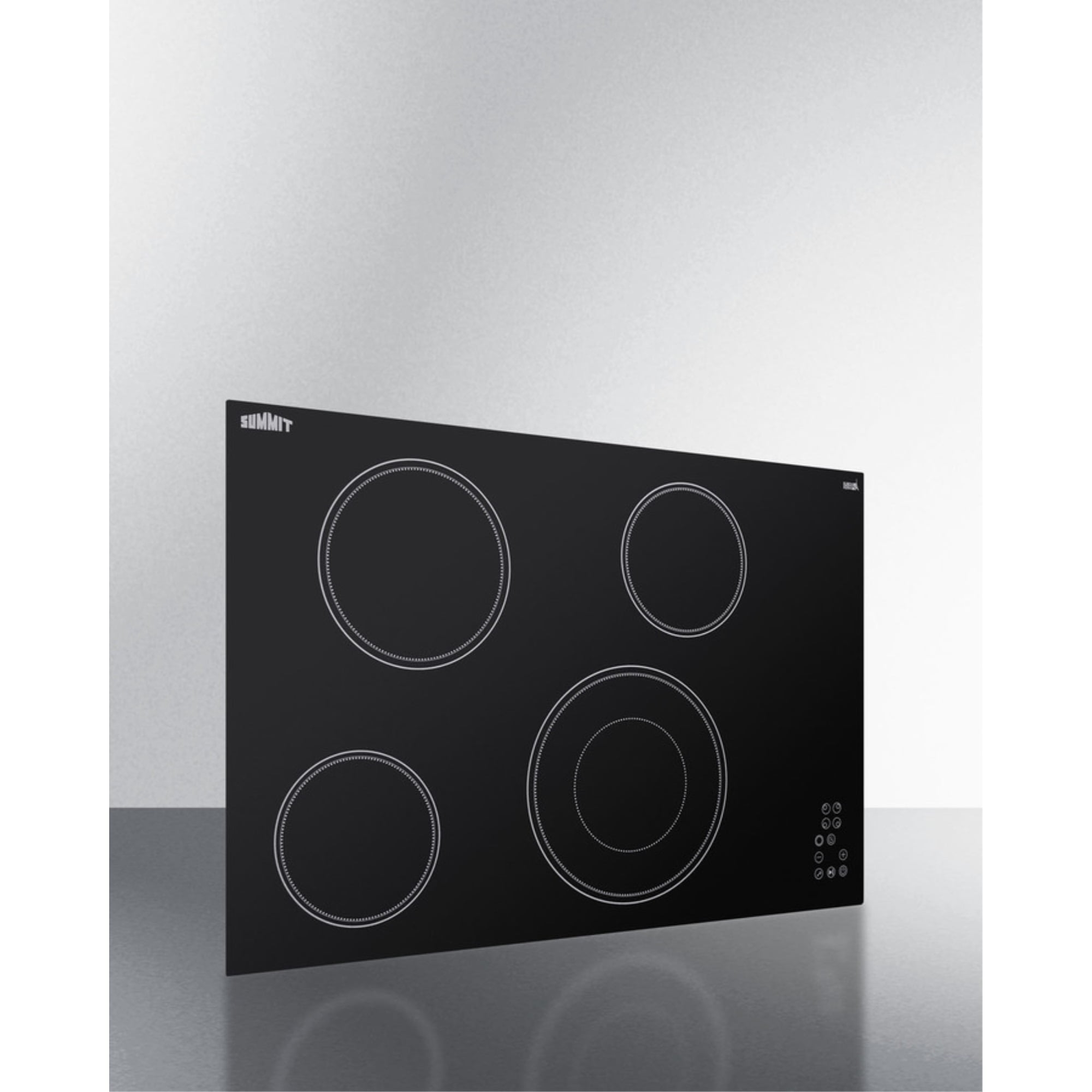 Summit Cr4b30t 30" Wide 4 Burner Electric Cooktop - Black