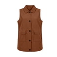 thumbnail image 7 of Staron Fall Vest for Women Casual Knit Vest Sleeveless Solid Lightweight Comfy Loose Longline Vest Jacket Brown M, 7 of 7