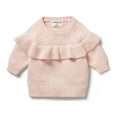 thumbnail image 1 of Wilson+Frenchy Knitted Ruffle Sweater - Pink (12-18 Months), 1 of 4