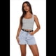 thumbnail image 2 of Tops de Verano para Mujer con Cuello Cuadrado para Salir, Tops Básicos Acanalados para Hacer Ejercicio Gris L, 2 of 9