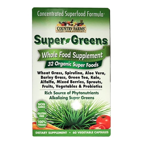 Country Farms Super Greens Natural Whole Food Supplement 100