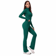 thumbnail image 3 of Veballensty Women's 2 Piece Yoga Outfit, Zip Up Long Sleeve Cropped Jacket & High Waist Flared Leggings Workout Tracksuit for Gym Running, 3 of 9