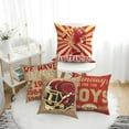 thumbnail image 3 of Football Throw Pillow Covers American Sport Team Decor Cushion Case Decoration Set of 4 Pillowcases Football Style Pillows Gifts for Football Lovers Fan for Sofa Bed Couch Car 20"X20", 3 of 6