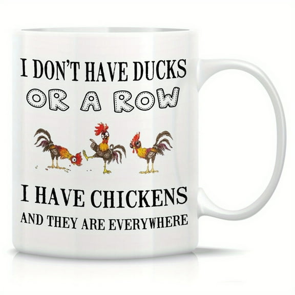 1pc, Funny chicken Coffee Mug, 11oz Ceramic Coffee Cups, Water Cups, Summer Winter Drinkware,gift