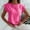 Hot Pink, variant on Womens Tops & T-Shirts- Printed Casual Short Sleeve Scoop Neck Blouse Bracelet Drop Shoulder Tee Tops ,for Spring, Summer and Fall Green L