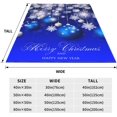 thumbnail image 3 of Throw Blanket Merry Christmas Blue Ball Snowflake Xmas Couch Blankets Plush Flannel Cover Lightweight Soft for Living Room Bed Sofa Travel Office Camping 40 x 50 Inch, 3 of 6