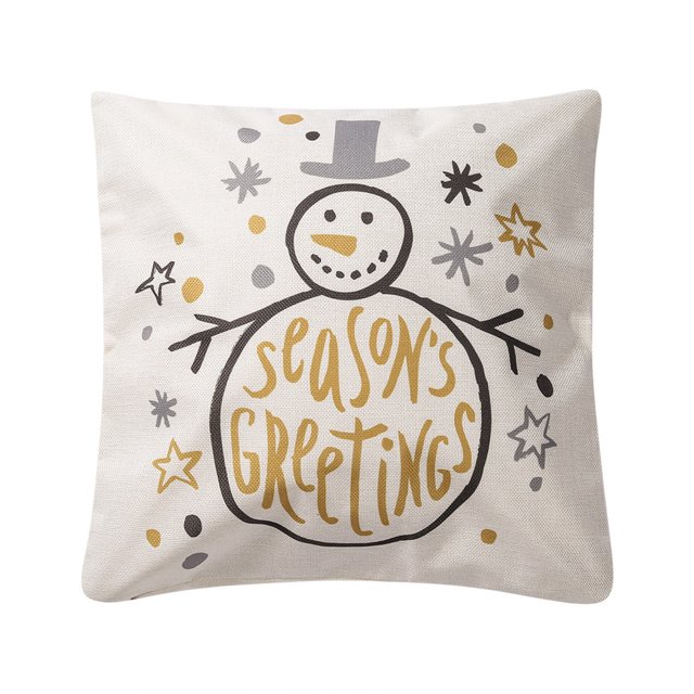 Funda De Almohada Con Estampado De Dibujos Animados De Navidad, Funda De CojíN De Sofá De Estilo CáLido XBTCLXEBCO Blanco-B;18" *18"