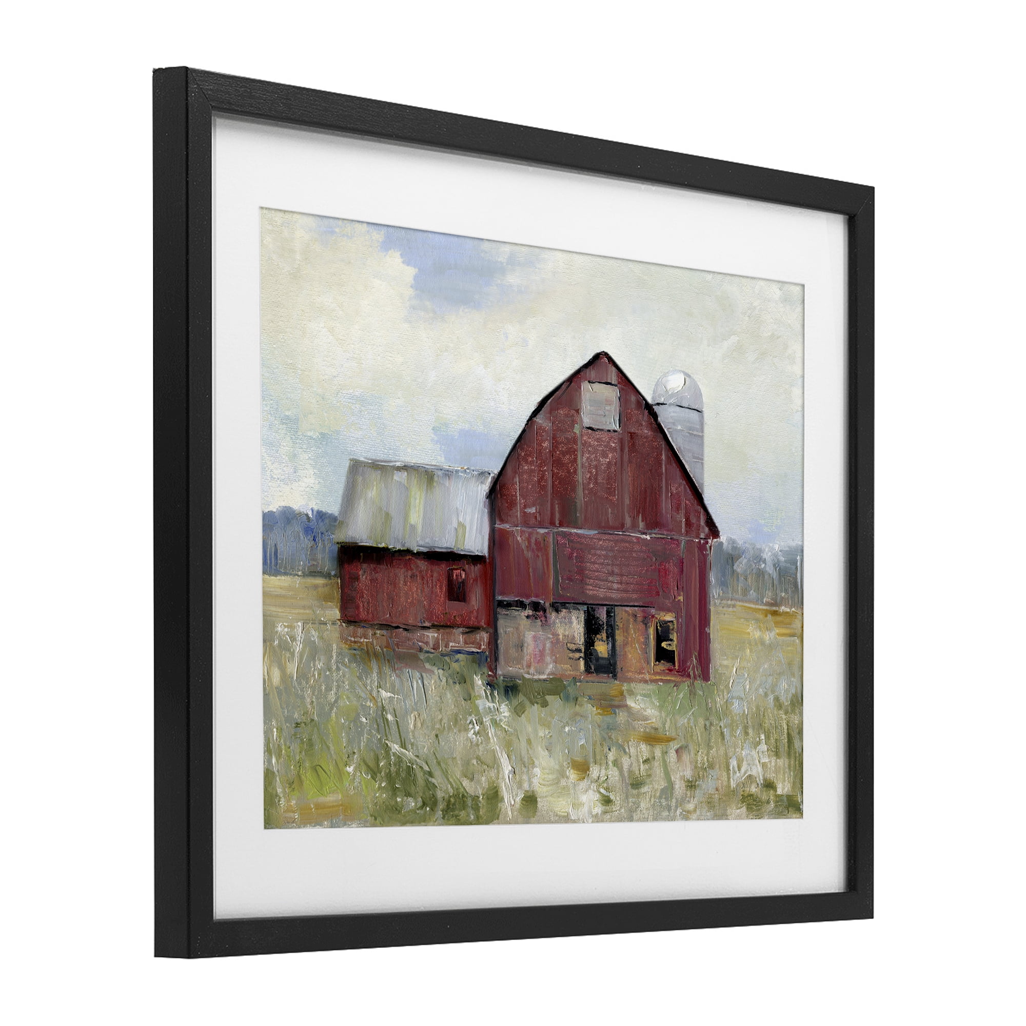 Stupell Industries Red Rugged Barn Black Framed Print Under Glass, design by Sally Swatland