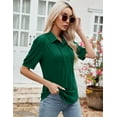 thumbnail image 6 of ZHENWEI Women's V Neck Short Sleeve Polo Shirts Button Down Collared Tops Loose Casual Tunic Blouses, 6 of 7