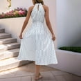 thumbnail image 6 of Womens Dresses Solid Color Casual Sleeveless Dress Summer Flowy Ruffle Tshirt Tank Sundresses, 6 of 9