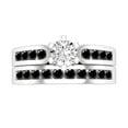 thumbnail image 2 of Dazzlingrock Collection 1.00 Carat (ctw) 14k Round Black & White Diamond Bridal Engagement Ring Set 1 CT, White Gold, Size 5, 2 of 5