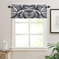 thumbnail image 4 of Kitchen Window Valances, Abstract Modern Line Geometric Rod Pocket Valance Small Window Treatment for Bedroom, Navy Blue Geometric Valances for Windows Tier Curtain,1 Panel, 54x18inch, 4 of 6