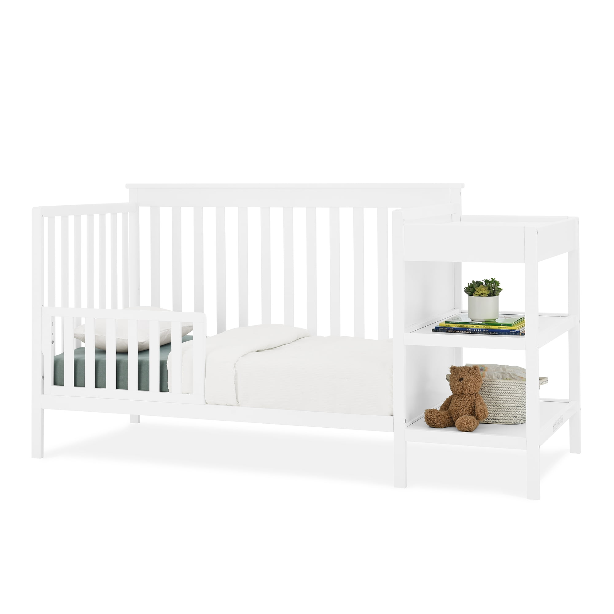 Delta Children Ellie 5-in-1 Convertible Crib and Changer - Greenguard Gold Certified, Bianca White