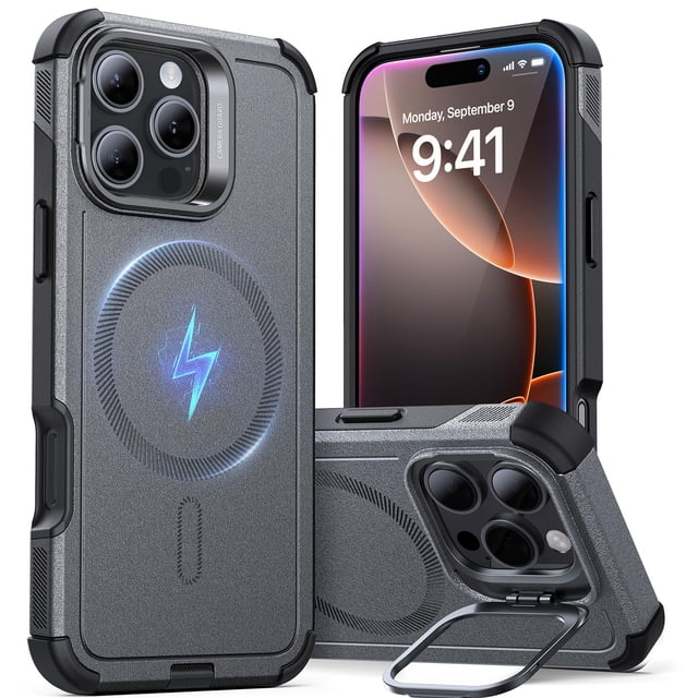 Funda ESR para iPhone 16 Pro con soporte magnético, color gris