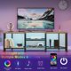 thumbnail image 4 of 67-pulgada grande mesa de TV con LED lights ideal para 55/65/75-pulgada tvs esquina entertainment center power outlets 4 abiertos almacenamiento estantes media consola sala estar o dor..., 4 of 7