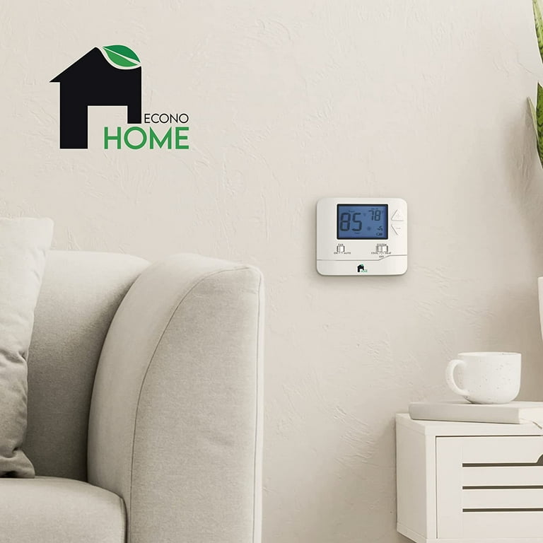 EconoHome Non-Programmable Thermostat for Home - Heat u0026 Cooling Temperature  Control - Easy to Install - Digital Thermostat for Central Gas, Oil,  Electric Furnaces, Single Stage Systems - Walmart.com