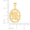 thumbnail image 2 of 14k Gold Womens Two-tone No.1 Mom Oval Pendant Necklace Charm 26.7x16.1mm Wide Pendant for Women, 2 of 2