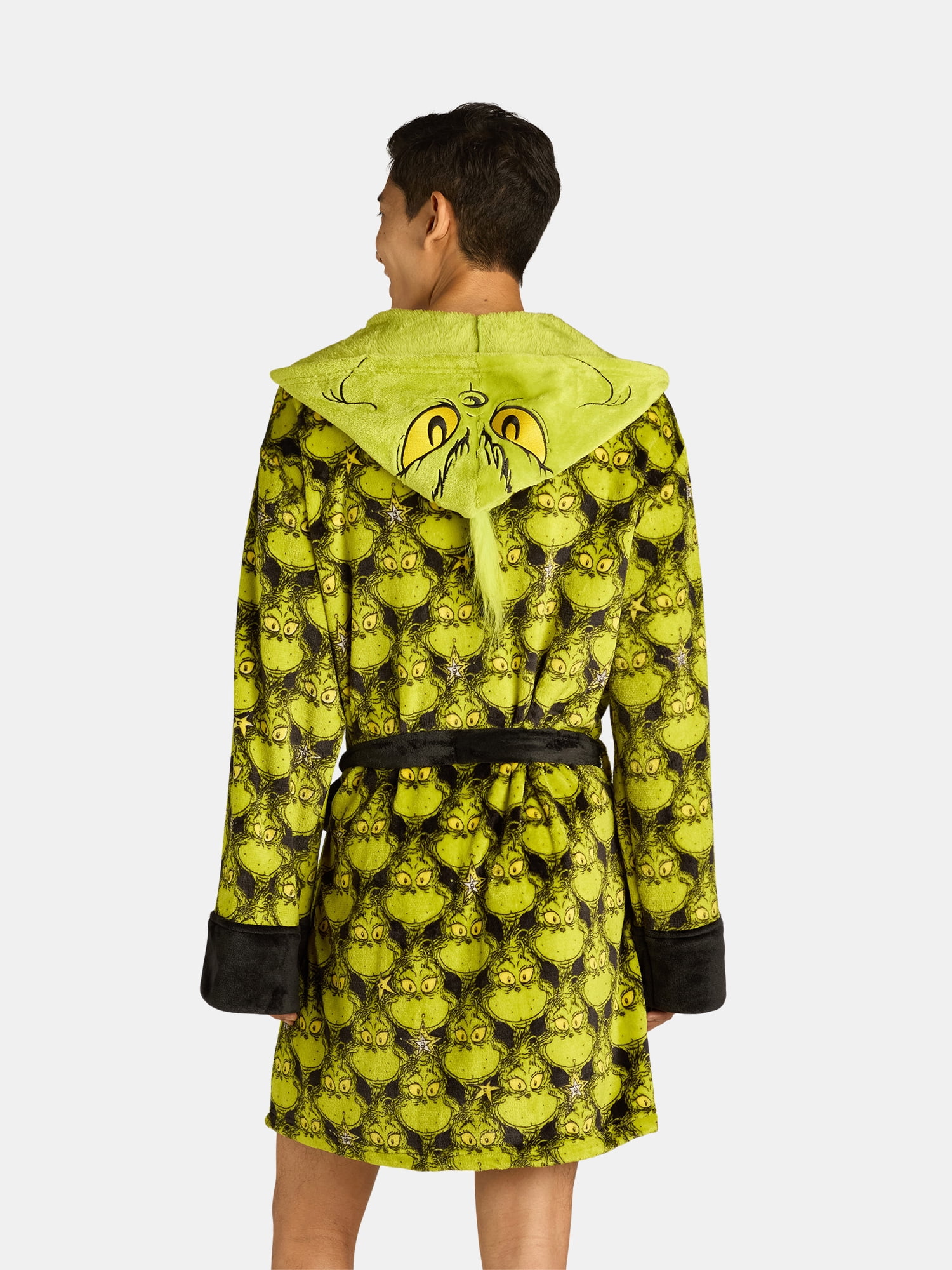 Dr. Seuss Men's Grinch Superminky Robe, Sizes S-XL