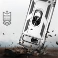 thumbnail image 6 of YEYKX for Google Pixel 7A 6.1-inch Phone Case, Impact Resistant Metal Ring Magnetic Support Kickstand Drop Protector Cover for Google Pixel 7A 6.1-inch,Silver,For Google Pixel 7A, 6 of 7