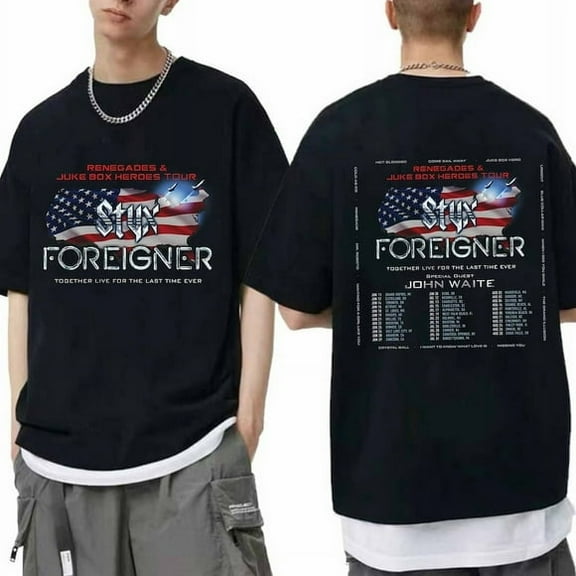 Styx & Foreigner 2025 Tour Shirt – Classic Rock Summer Concert Tee,Unisex All size