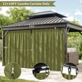 thumbnail image 3 of Pakunoda 11' X 6.5' Gazebo Universal Replacement Privacy 4-Panel Curtains, Waterproof Outdoor Curtains Light Green Sidewall with Zipper for Patio Garden Backyard 10' X 12' Gazebo, Curtain Only, 3 of 8