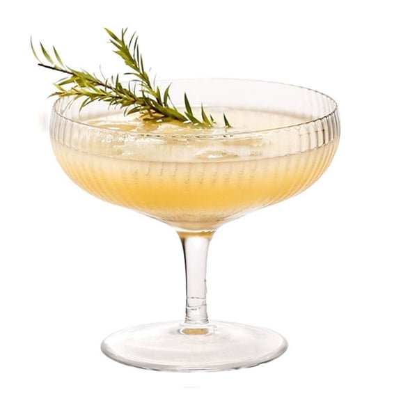 Champagne Glass With Ribbed Body, 1 Pcs Wide Mouthed Champagne Tower Glass, Capacity 6.76 oz for Restaurants and Bars