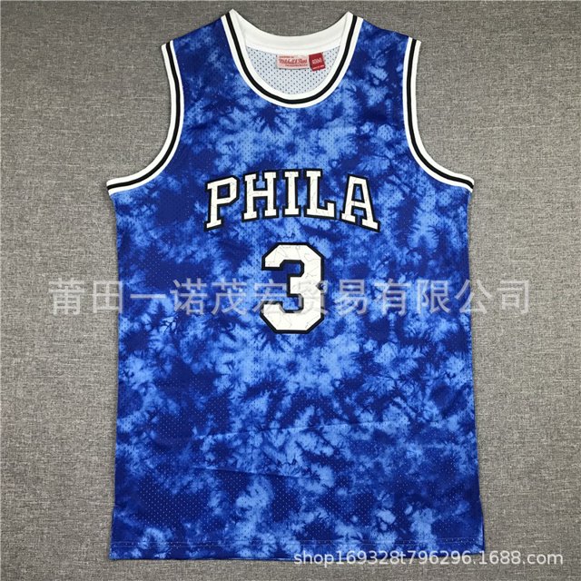 76Ers Embroidered Retro Mn Basketball Jersey Vest 3# Iverson Replica Player Name Jersey