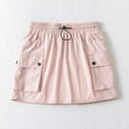 thumbnail image 2 of FAIWAD Womens Cargo Skirt Elastic Waist Drawstring Mini Skirts Trendy Ruched Skirts with Flap Pocket, 2 of 7