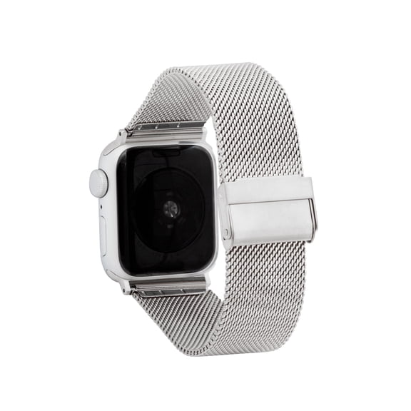 Bandini Mesh Band for Apple Watch Band 38mm 44mm 45mm 42mm 41mm 40mm Ultra 49mm, Women Men, Stainless Steel Strap for Metal Apple Watch Band Series 9 8 7 6 5 4 3 2 1 SE & iWatch - Silver / Fine Mesh