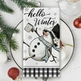 thumbnail image 5 of Winter Snowman Gnome Buffalo Plaid Check Kitchen Dish Towel, Snowflakes are Kisses from Heaven Blue Bath Bar Hand Drying Cloth, Christmas Wishes Reindeer Farmhouse Decor Home Decorations 18x26, 5 of 6