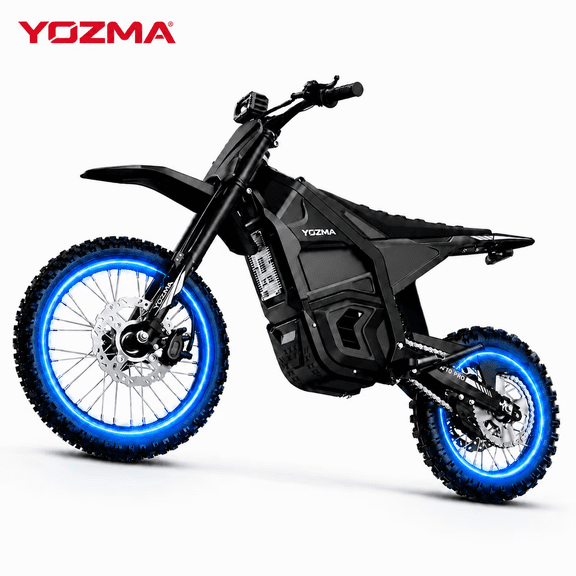 Yozma IN10 Pro 5500W Electric Dirt Bike for Adult, 17"/14" Tire Electric Motorcycle with 60V 27Ah Battery, 50 MPH, 60-Mile Range, 220NM, Hydraulic Brakes, Black