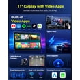 thumbnail image 3 of LAMTTO 11" Wireless CarPlay & Android Auto Screen, Built-in Video Apps & Screen Mirroring, Portable Apple CarPlay with 720p Backup Camera, 3 of 10