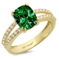thumbnail image 7 of Solitaire with Accents Engagement Ring for Women - 3.48ct Simulated Emerald in 14K Yellow Gold Promise Ring, 7 of 7