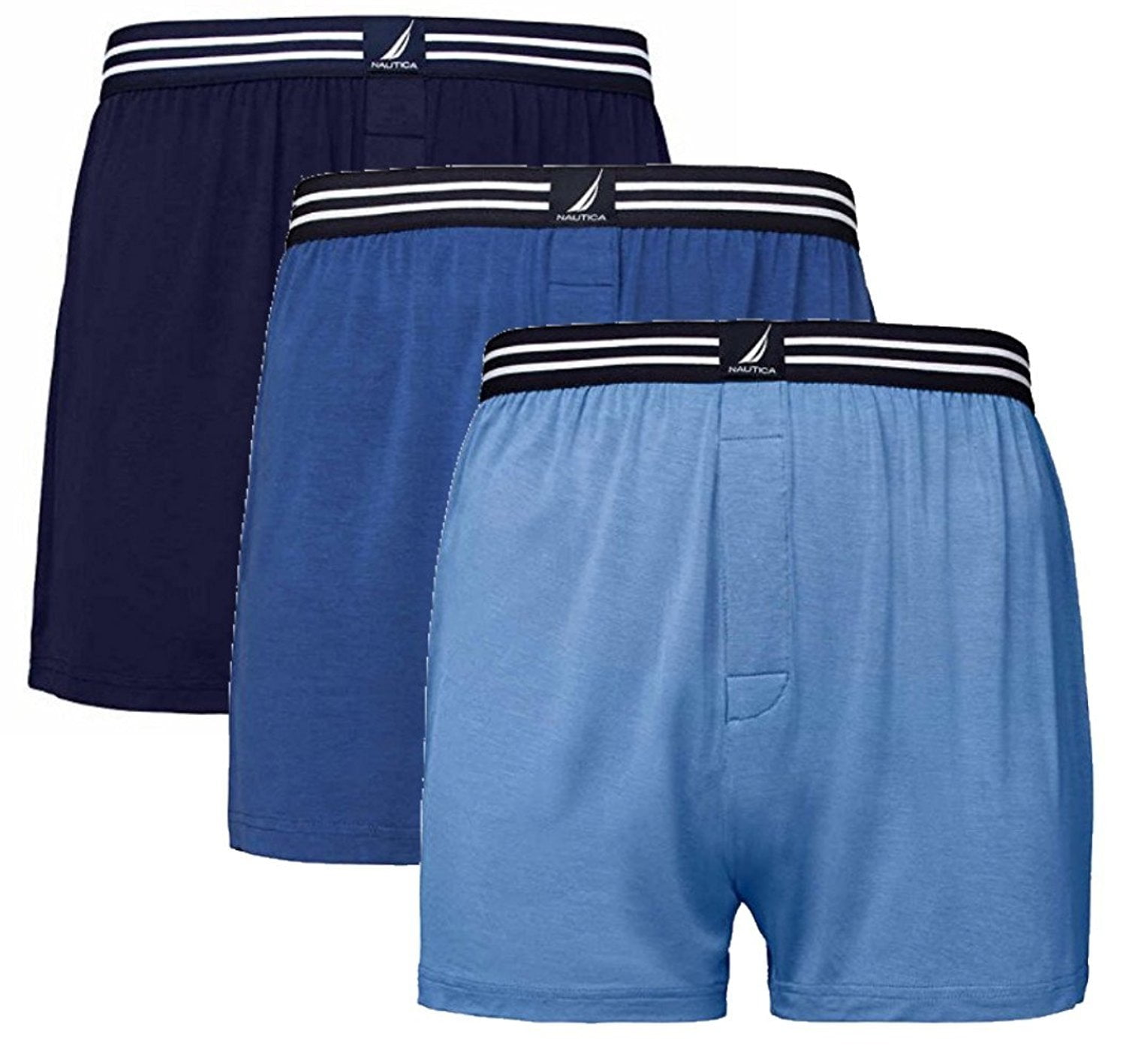 3 Pack Nautica Mens Boxer Modal Cotton Fit Boxer with Functional Fly Tagless