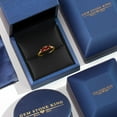 thumbnail image 5 of Gem Stone King 18K Yellow Gold Plated Silver Red Garnet Engagement Ring for Women | 1.29 Cttw | Round 5MM | Gemstone January Birthstone | Size 9, 5 of 6