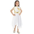 thumbnail image 3 of YONGHS Girls Praise Lyrical Dance Dress Sleeveless Asymmetrical Liturgical Worship Dancewear Performance Costume White 6, 3 of 7