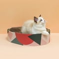 thumbnail image 3 of "17×13 Inch Oval Cat Scratcher Bed | Recycled Corrugated Cardboard Lounge Couch | Long-Lasting Scratch Pad for Indoor Cats & Furniture Protection", 3 of 3