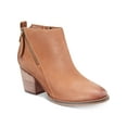 thumbnail image 4 of AQUA COLLEGE Womens Brown Western Style Cushioned Waterproof Zipper Accent Nancy Almond Toe Block Heel Zip-Up Leather Booties 5.5 M, 4 of 4