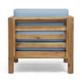 thumbnail image 5 of Noble House Oana Wood Outdoor Acacia Club Chair, Teak / Blue Set of 2, 5 of 7